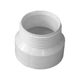 CANPLAS 192871 Pipe Adapter, 1-1/2 in, MNPT x Hub, PVC, White
