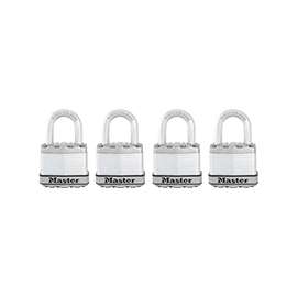 Master Lock Magnum M1XQ Keyed Padlock, 1-3/4 in W Body, 1 in H Shackle, Stainless Steel