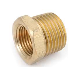 Anderson Metals 756110-0804 Hexagonal Bushing, 1/2-14 in MNPT x 1/4-18 in FNPT