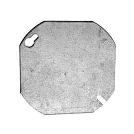RACO 722 Electrical Box Cover, 4 in L, 4 in W, Octagon, Galvanized Steel