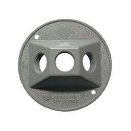 HUBBELL 5197-0 Cluster Cover, 4-1/8 in W, Round, Aluminum