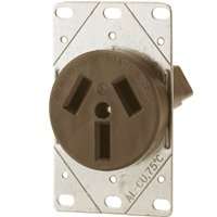 Eaton Cooper Wiring 32B-BOX Power Receptacle, 50 A, Brown