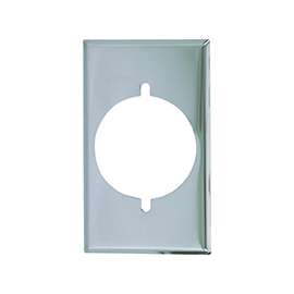 Eaton Wiring Devices 39CH-BOX Standard-Size Power Outlet Wallplate, 1-Gang, Chrome, Ivory/White