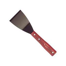 HYDE 12070 Bent Chisel Scraper, 4-3/4 in L x 3 in W Blade, HCS Blade, Red Handle
