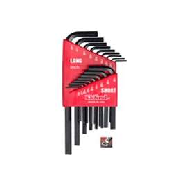 Eklind 10018 Hex Key Set, Steel, Black, 18-Piece