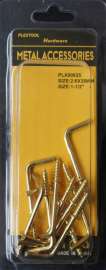 Plextool Metal Square Hook Screw, 1-1/2", 10pcs/PK, 24 PK/Box, Total 240pcs (PLX00825)