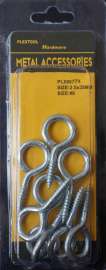 Plextool Metal Screw Eye Lag #8, 9pcs/PK, 24 PK/Box, Total 216pcs (PLX00774)