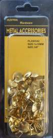 Plextool Push Pins Gold Metal Head 3/8", 58pcs/PK, 24 PK/Box, Total 1392pcs (PLX00542)