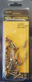 Plextool Gold Flat Head Wood/Chipboard Screws 1/8" x 1/2" - 3.5x14mm, 33pcs - 24 per Box (PLX00640)