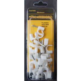 Plextool Cable Clip with Steel Nail Size R8, 26pcs - 24 in bag624pcs (PLX00603)