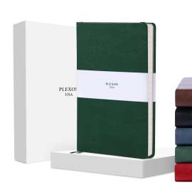Plexon Dotted Journal Notebook, Notebook Journal 160 Pages, Dotted Notebook Medium 5.7 inches x 8 inches, 120 GSM Thick Paper, Emerald Green, Hardcover, Gifts Box Included