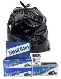 PLASTIC PRINCE 39.5" x 48" 42 Gallon 3Mil Black Trash Bags, 100/Case