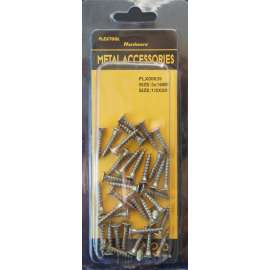 Plextool Flat Head Pozi Wood/Chipboard Screws 1/8" x 5/8" - 3x16mm, 36pcs/PK, 24 PK/Box, Total 864pcs (PLX00639)