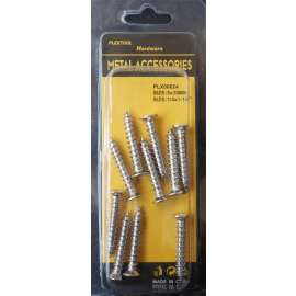 Plextool Flat Head Phillips Stainless Steel Screws 1/4x1-1/4", 10pcs/PK, 24 PK/Box, Total 240pcs (PLX00624)