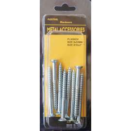 Plextool Flat Head Countersunk Wood Screws 3/16" x 2", 8pcs/PK, 24 PK/Box, Total 192pcs (PLX00636)