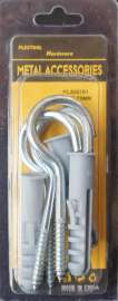 Plextool Hook Screw and Anchor Set, 3", 6pcs/PK, 24 PK/Box, Total 144pcs (PLX00781)