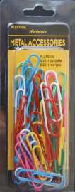 Plextool Paper Clips Assorted Colors #4, 1-1/4", 50pcs/PK, 24 PK/Box, Total 1200pcs (PLX00535)