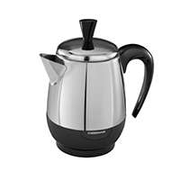 Farberware FCP240 Electric Percolator, 120 V, 1 W, 2 to 4 Cups Capacity, Stainless Steel