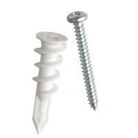 Buildex E-Z Ancor 11353 Wall Anchor, Flat Head, 50 lb Weight Capacity, Fiber Nylon