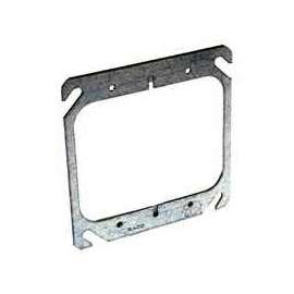 RACO 791 Electrical Box Cover, 4 in L, 4 in W, Square, Galvanized Steel, For 2-Device