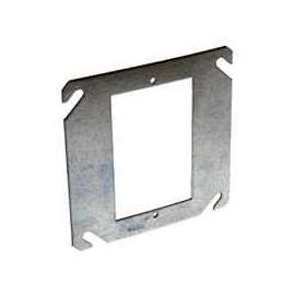 RACO 787 Electrical Box Cover, 4 in L, 4 in W, Square, Galvanized Steel, For 1-Device