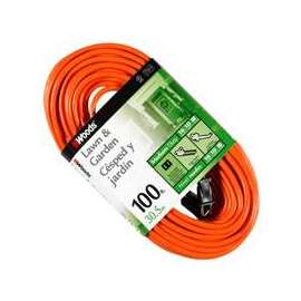 Woods 0724 Extension Cord, 16 AWG, Orange Jacket