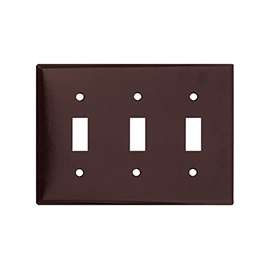Eaton Wiring Devices 2141B-BOX Standard-Size Wallplate, 3-Gang, Thermoset, Brown