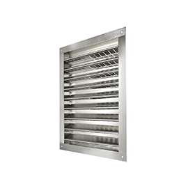 Master Flow DA1824 Dual Louver, 24 in L x 18 in W Rough Opening, Aluminum, Silver