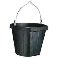 FORTEX-FORTIFLEX B600-18 Heavy-Duty, Side Flat Bucket, Fortalloy Rubber/HDPE, Black