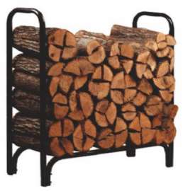 4' BLK STL DLX Log Rack