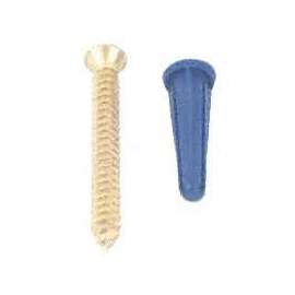 Knape & Vogt 80-88DP WH Screw and Anchor, 320 lb Weight Capacity, Wall Mounting, Plastic/Steel