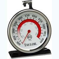 TAYLOR 5932 Oven Thermometer, 100 to 600 deg F, Analog Display
