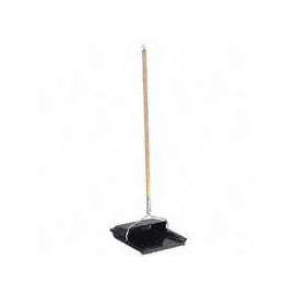 Fulton 20247 Hooded Dustpan, 11-3/4 in L, Rubber/Steel, Black