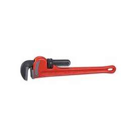 Heavy-Duty Straight Pipe Wrench, Steel Jaw, 18 in