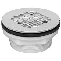 Oatey 42097 Shower Drain, PVC, White, For 2 in SCH 40 DWV Pipes