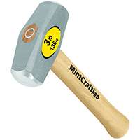 Vulcan Drilling Hammer, 3 Lb, Steel Head, 12 In L Handle, Hickory Wood