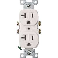 Eaton Wiring Devices 877W-BOX Duplex Receptacle, 20 A, 2-Pole, White