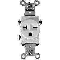 Eaton Wiring Devices 1876W-BOX Single Receptacle, 20 A, White