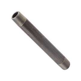 Worldwide Sourcing Standard Pipe Nipple, 2 In, Threaded, 10 In L, Steel, Black Oxide