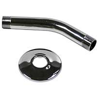Plumb Pak PP22510 Shower Arm with Flange, 1/2 in IPS, Brass, Chrome