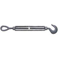 BARON 16-1/2X9 Turnbuckle, 1500 lb Weight Capacity, Hook Fitting A, Eye Fitting B, Galvanized Steel