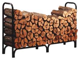 8' BLK STL DLX Log Rack