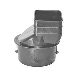 Hancor 0465AA Single Wall Downspout Adapter, Polyethylene, Black