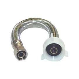 Plumb Pak EZ Series PP23804 Toilet Supply Tube, 3/8 in Compression Inlet, 7/8 in Ballcock Outlet, 9 in L