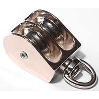 BARON 0178ZD-1-1/2 Swivel Eye Double Rope Pulley, 5/16 in Rope