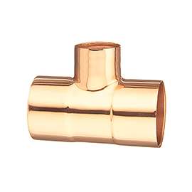 EPC 111R Series 32872 Pipe Reducing Tee, 1-1/4 x 1-1/4 in Run, 1 in Branch, Sweat x Sweat Run Connection