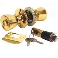 American Hardware D-099B Entrance Lockset, 1-3/8 to 1-5/8 in Thick Door, Brass