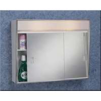 Zenith 701L Medicine Cabinet with Incandescent Light, 2-Shelf, Steel, White