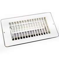 American Hardware V-102WB Floor Register, 4 in W x 8 in H Duct Opening, Steel, White