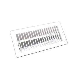 American Hardware V-103WB Floor Register, 4 in W x 10 in H Duct Opening, Steel, White